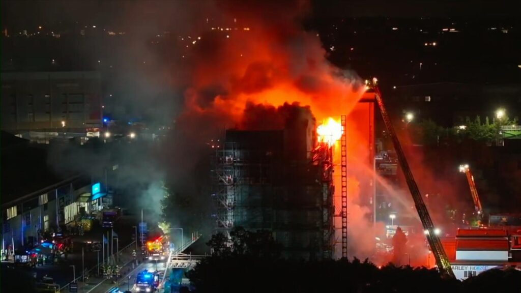 Over 200 firefighters respond to fire at tower block