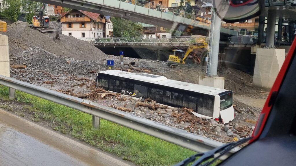 Parts of Vienna under water after record rainfall – as cars swept through ski resort