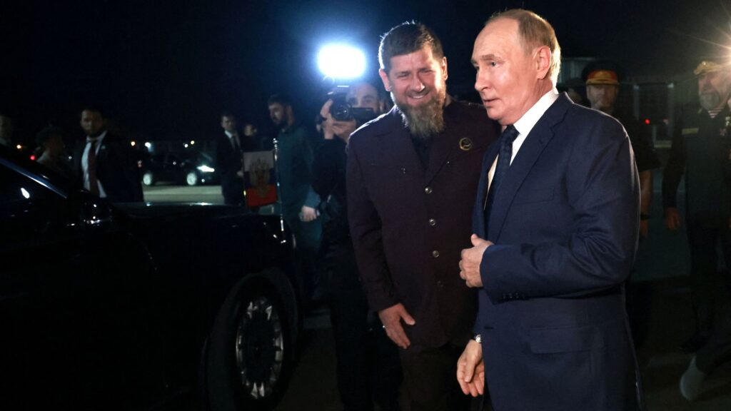 Putin visits Chechnya for first time in 13 years and praises ‘invincible’ volunteers