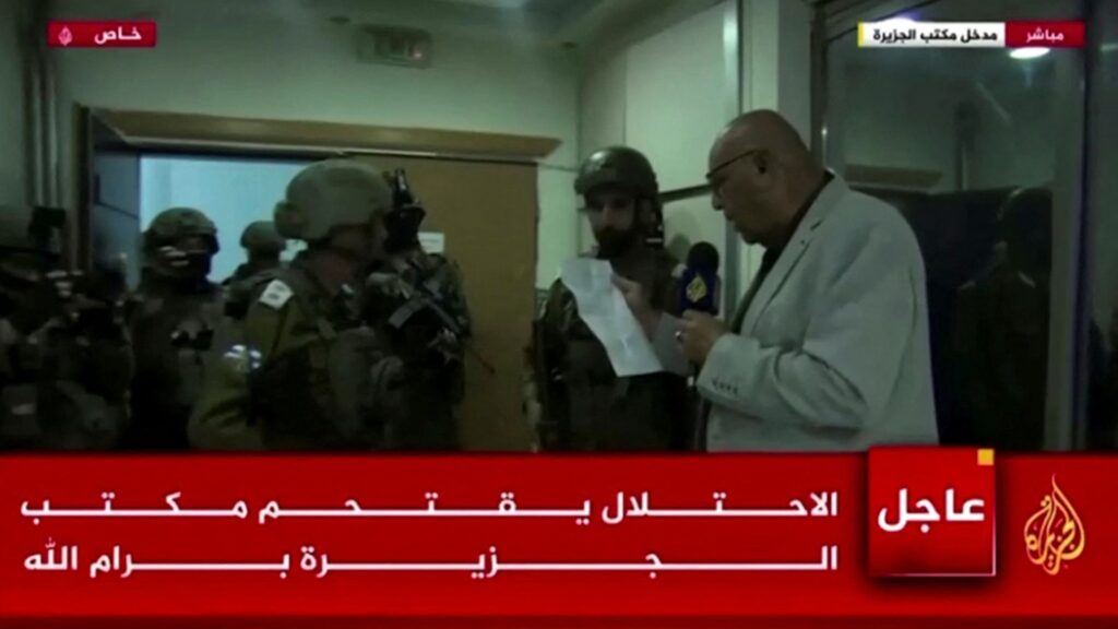 Israeli forces shut down Al Jazeera office in ‘new aggression against media outlets’