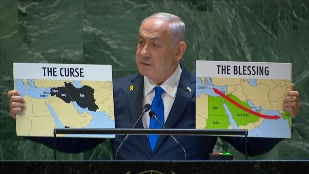 Israeli PM’s UN speech had passion and props – but no clear plan to end war