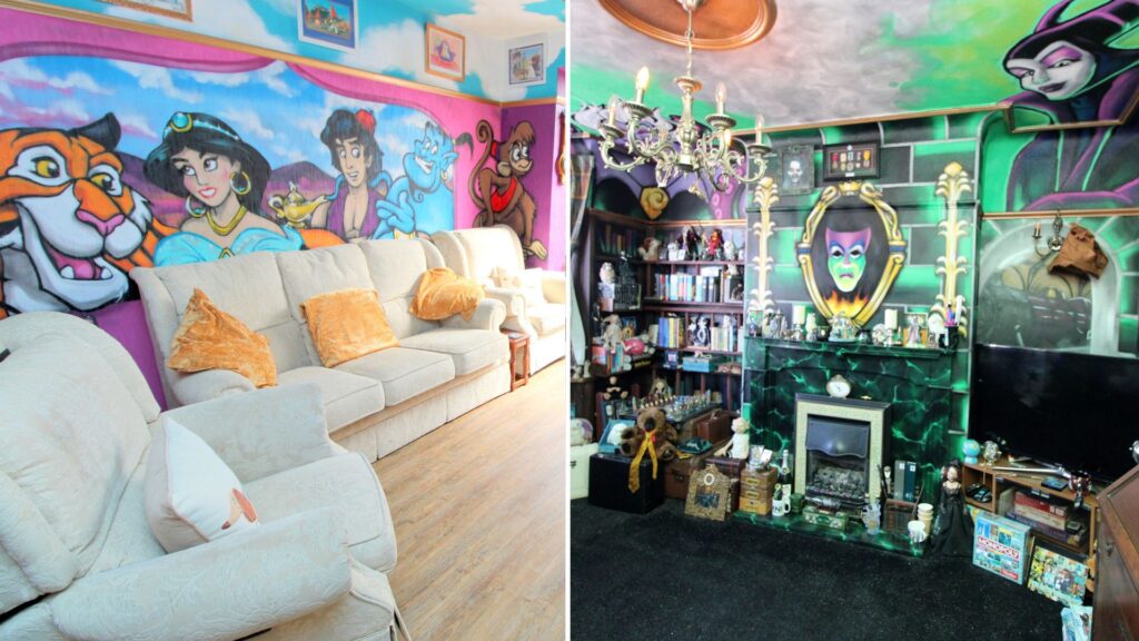 Disney superfan’s home up for sale – with huge murals and a sweet kingdom bedroom