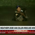 Weather reporter abandons live broadcast to rescue trapped woman