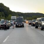 Manhunt after cars shot at on Kentucky highway