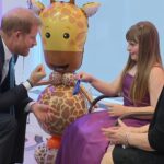 Girl, 10, who saves pocket money to buy toys for hospitals gives Prince Harry gifts at London event