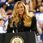 Beyonce makes rare political appearance for Kamala Harris campaign