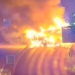 M25 closed in both directions after serious lorry fire