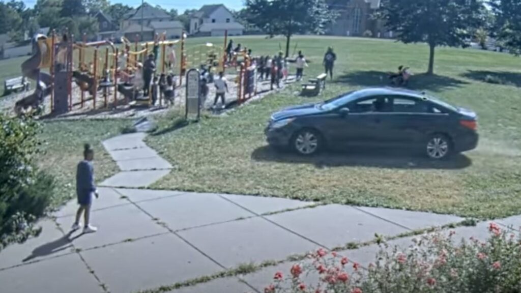 Video captures boy, 10, driving stolen car across ‘crowded’ school playground