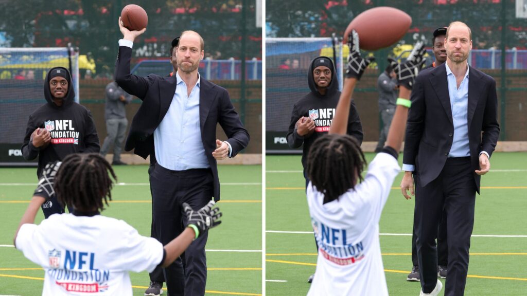 Prince William shows off ‘unbelievable arm’ playing American football