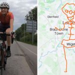 Cyclist creates Halloween-themed ride by taking skeleton-shaped route