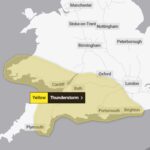 Thunderstorm warning issued for parts of England and Wales