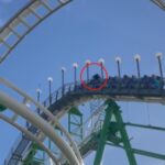 ‘I had mere seconds to act’: Video shows man climbing out of US rollercoaster after safety bar scare