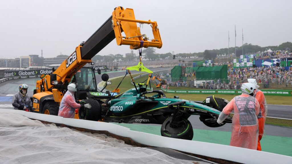 Chaos and crashes at wet Brazilian Grand Prix