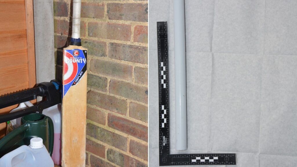 Pictured: Cricket bat and pole which Sara Sharif’s dad used to attack her before she died