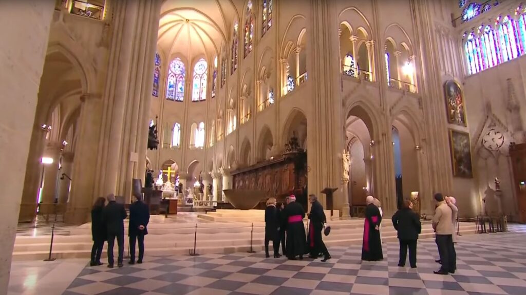 World given first glimpse inside restored Notre-Dame cathedral more than five years after devastating fire