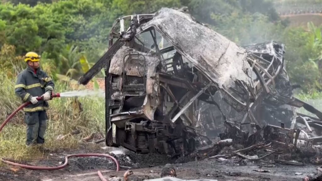 ‘Terrible tragedy’: At least 38 killed in bus crash in Brazil