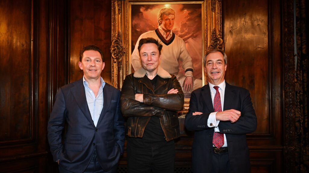 Nigel Farage and party treasurer Nick Candy meet Elon Musk at Trump’s Mar-a-Lago resort