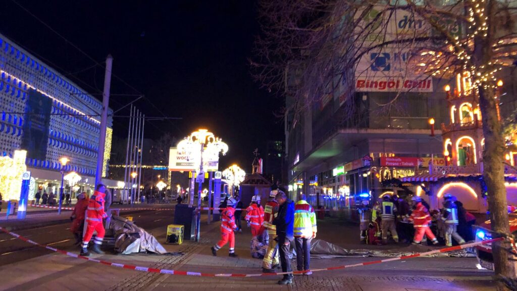 At least one dead after car driven into people at Christmas market in Germany