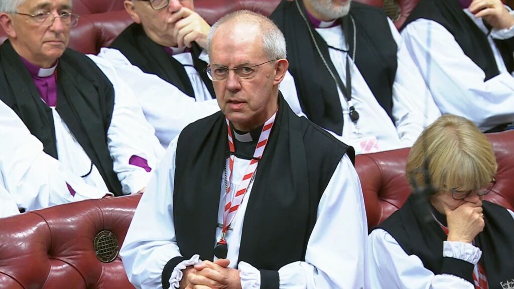 Archbishop of Canterbury ‘sorry’ for hurt caused by his final speech in the Lords