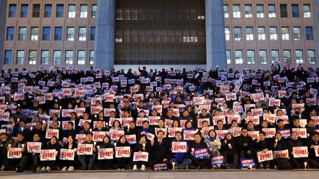 On Seoul’s streets, South Korea is reeling from president’s high-risk antics