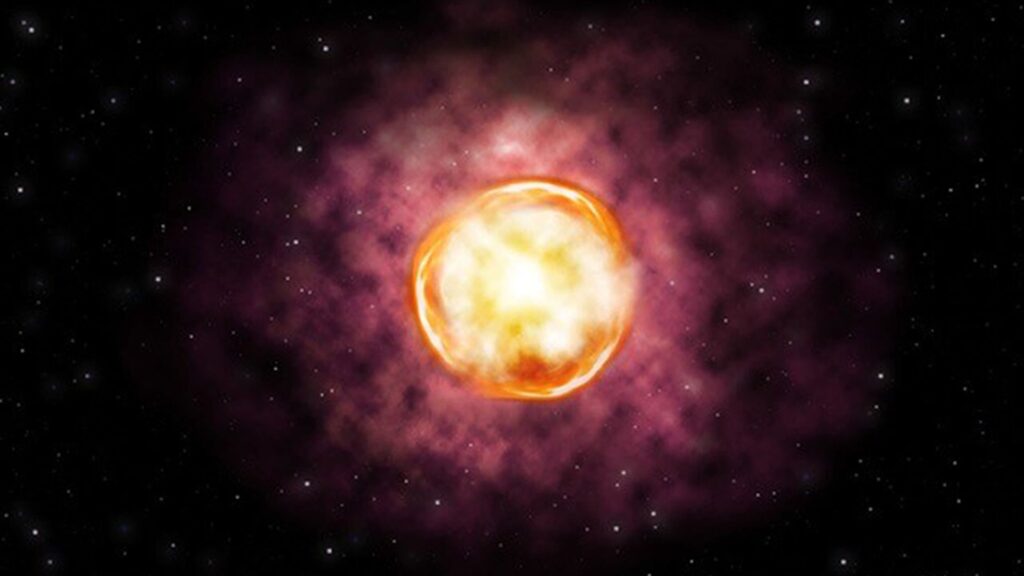 A star ‘hiccupping’ before it dies observed for the first time