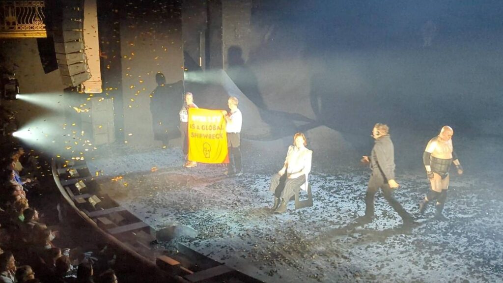 Just Stop Oil protesters disrupt play starring Sigourney Weaver