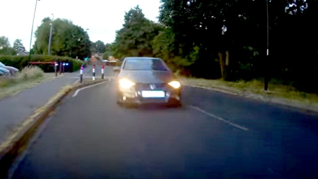 Footage shows moment stolen car rammed into police motorcyclist