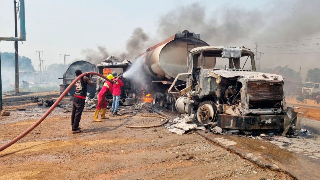 Fuel explosion kills 70 as crowd ‘scooped fuel’ from overturned tanker