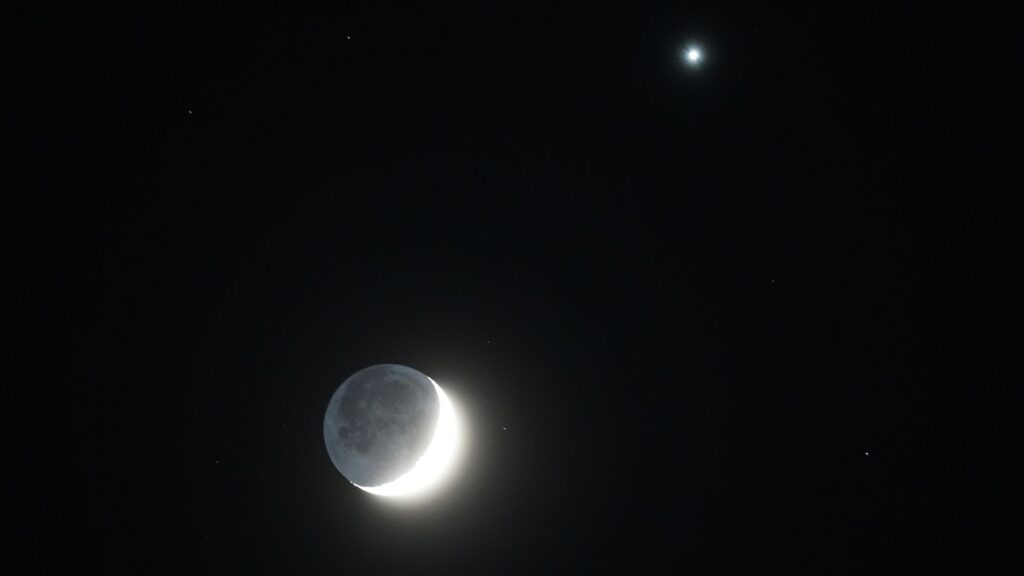 Stargazers treated to rare sight as Venus appears beside crescent Moon