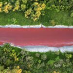 River in Argentina turns bright red