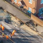 Large sinkhole forces closure of village high street