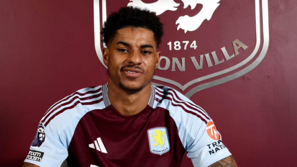 Aston Villa sign Marcus Rashford on loan deal from Manchester United