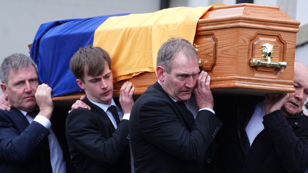 Leading horseracing figures join mourners at funeral of jockey, 24, who died after fall