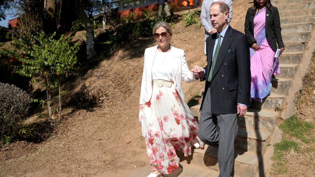 ‘Keep going, darling’: Duke and Duchess of Edinburgh hold hands during trip to Nepal