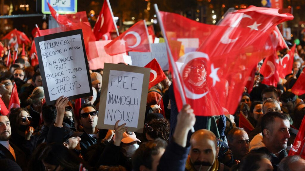 Protests sweep Turkey as Istanbul mayor – key challenger to Erdogan – appears in court