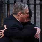 Starmer hugs Zelenskyy ahead of crisis talks at No 10