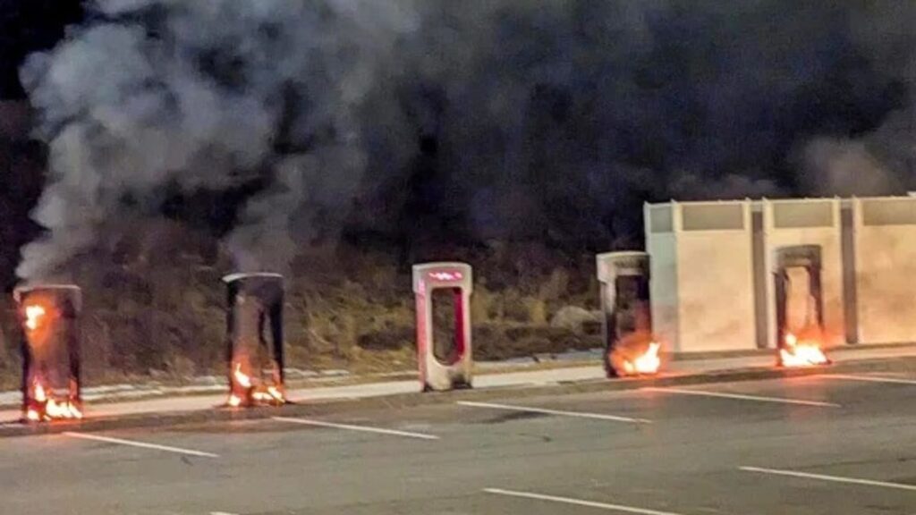 Tesla charging stations set on fire as backlash against Elon Musk intensifies